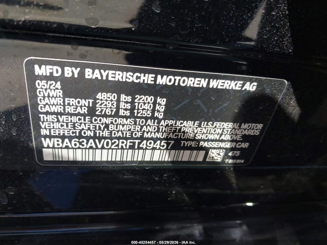 BMW 430i Gran Coupe 2024 WBA63AV02RFT49457 Image 9