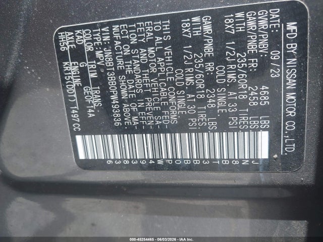 Aukcja sprzedaży 2023 Nissan Rogue Sv Intelligent Awd, vin: JN8BT3BB0PW493836, numer aukcji: 45254465