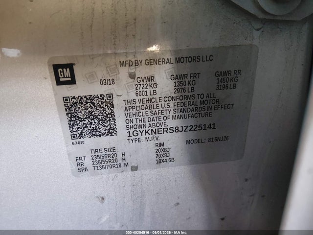Продаж на аукціоні авто 2018 Cadillac Xt5 Premium Luxury, vin: 1GYKNERS8JZ225141, номер лоту: 45254516