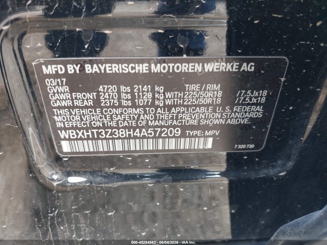 45254563 :رقم المزاد ، WBXHT3Z38H4A57209 vin ، 2017 Bmw X1 Xdrive28i مزاد بيع