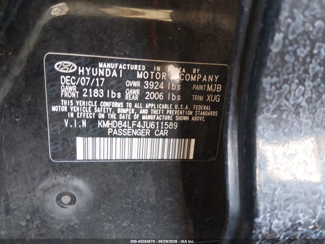 Hyundai Elantra Value Edition 2018 KMHD84LF4JU611589 Image 9