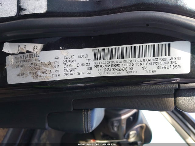 2015 Jeep Cherokee Latitude მანქანა იყიდება აუქციონზე, vin: 1C4PJLCBXFW694888, აუქციონის ნომერი: 45254580