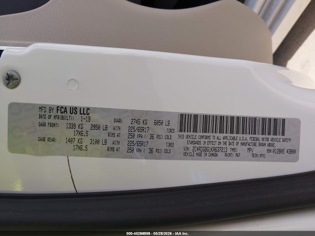 Dodge Grand Caravan Se 2019 2C4RDGBG1KR637213 Image 9