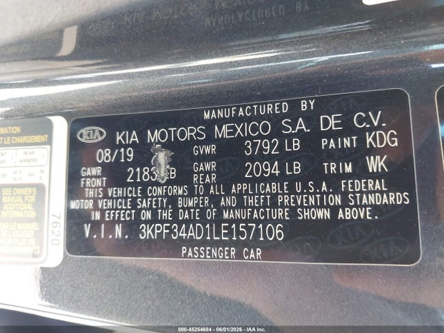 KIA Forte Gt-line 2020 3KPF34AD1LE157106 Image 9