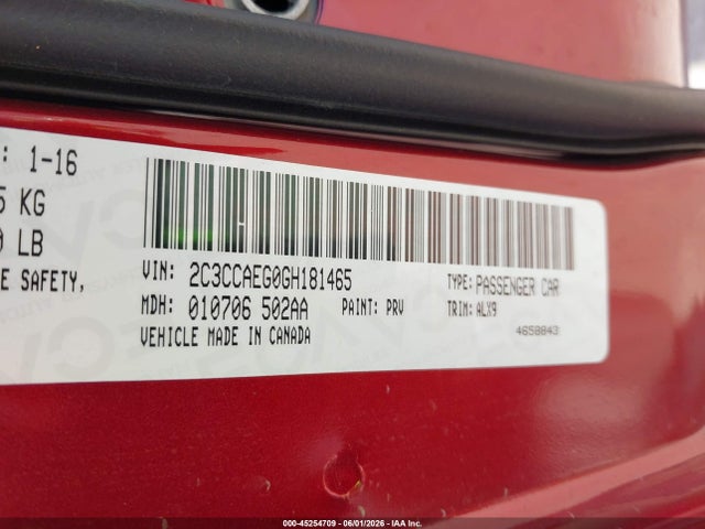 2016 Chrysler 300c მანქანა იყიდება აუქციონზე, vin: 2C3CCAEG0GH181465, აუქციონის ნომერი: 45254709