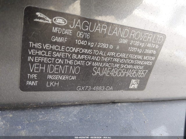 SAJAE4BG5HA957657 Jaguar Xe 25t Prestige