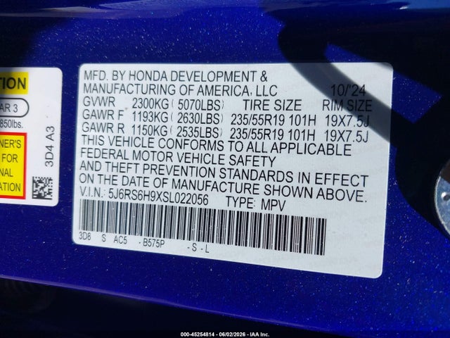 5J6RS6H9XSL022056 Honda Cr-v Hybrid Sport Touring