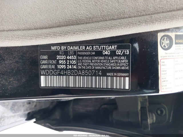 45254842 :رقم المزاد ، WDDGF4HB2DA850714 vin ، 2013 Mercedes-benz C 250 Sport مزاد بيع
