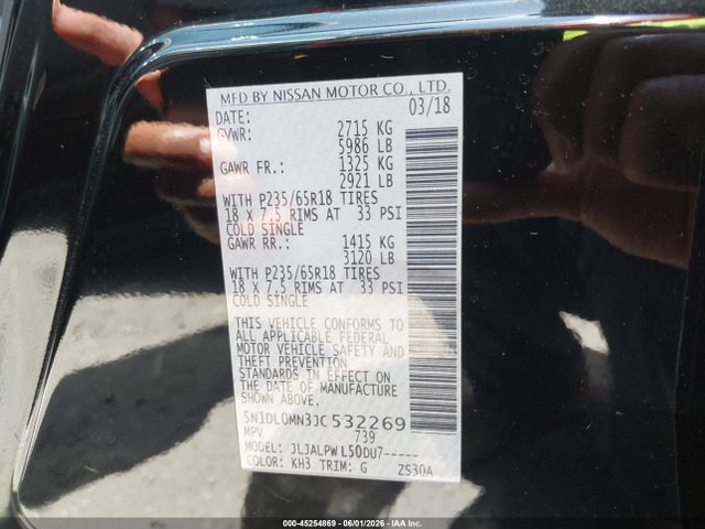 Продаж на аукціоні авто 2018 Infiniti Qx60, vin: 5N1DL0MN3JC532269, номер лоту: 45254869