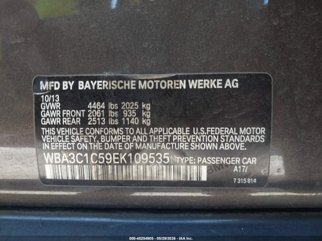 BMW 328I 2014 WBA3C1C59EK109535 Image 9