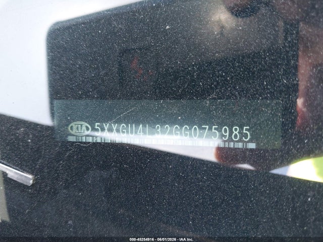 45254916 :رقم المزاد ، 5XXGU4L32GG075985 vin ، 2016 Kia Optima Ex مزاد بيع
