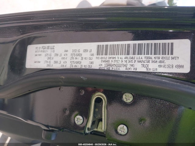 45254940 :رقم المزاد ، 1C6RR6NMXGS227942 vin ، 2016 Ram 1500 Laramie مزاد بيع