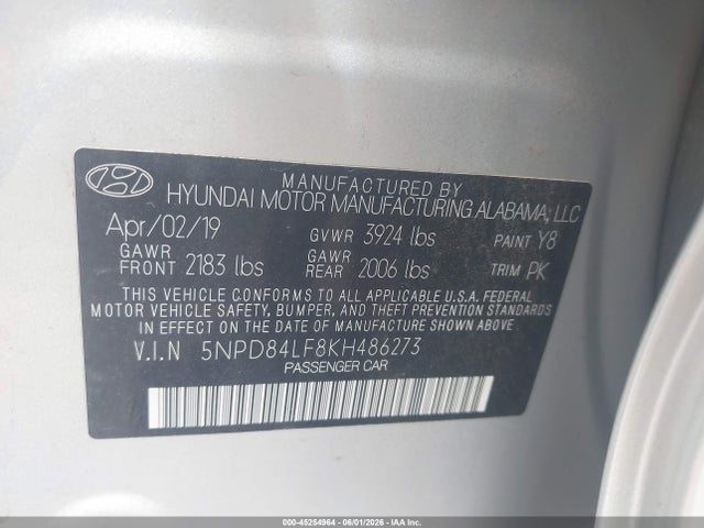 Hyundai ELANTRA SEL 2019 5NPD84LF8KH486273 Image 9
