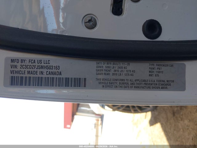 2C3CDZFJ5MH503163 Dodge Challenger R/t Scat Pack
