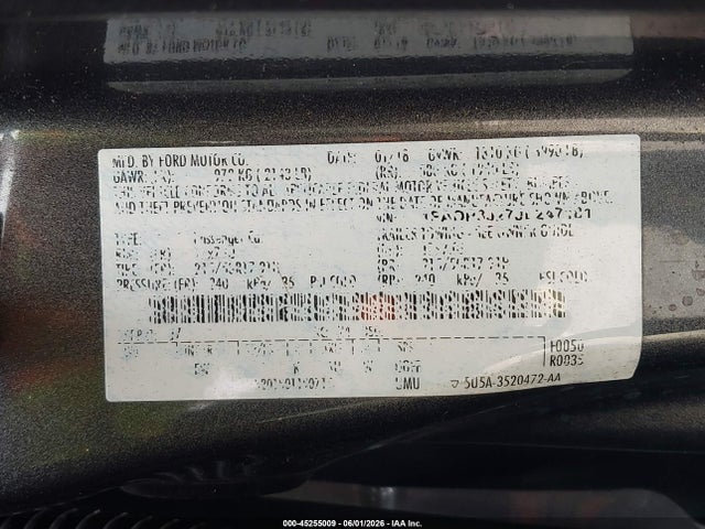 Aukcja sprzedaży 2018 Ford Focus Titanium, vin: 1FADP3J27JL247181, numer aukcji: 45255009