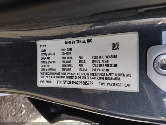Tesla Model 3 Rear-wheel Drive 2023 5YJ3E1EA2PF685782 Image 9