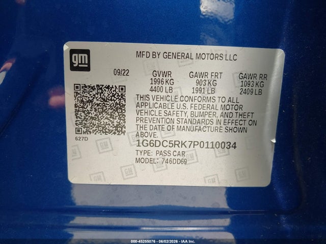 Продажа на аукционе авто 2023 Cadillac Ct4 Sport, vin: 1G6DC5RK7P0110034, номер лота: 45255076