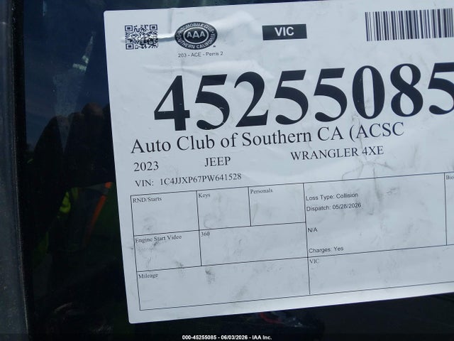 1C4JJXP67PW641528 Jeep Wrangler 4xe Sahara 4x4
