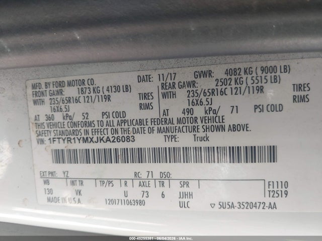 Ford Transit-250 2018 1FTYR1YMXJKA26083 Image 9
