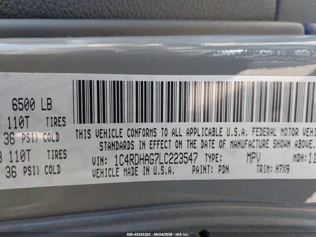 1C4RDHAG7LC223547 Dodge Durango Sxt Rwd