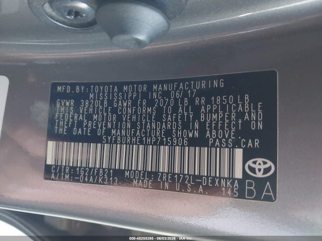 Toyota COROLLA LE 2017 5YFBURHE1HP715906 Image 9