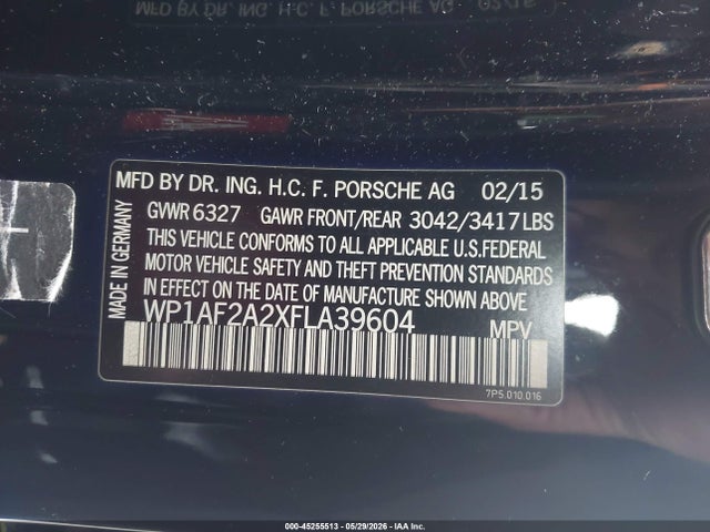 Aukcja sprzedaży 2015 Porsche Cayenne Diesel, vin: WP1AF2A2XFLA39604, numer aukcji: 45255513
