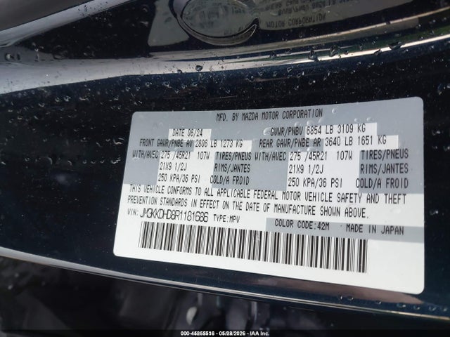 Продажа на аукционе авто 2024 Mazda Cx-90 3.3 Turbo Premium, vin: JM3KKDHD8R1181686, номер лота: 45255516