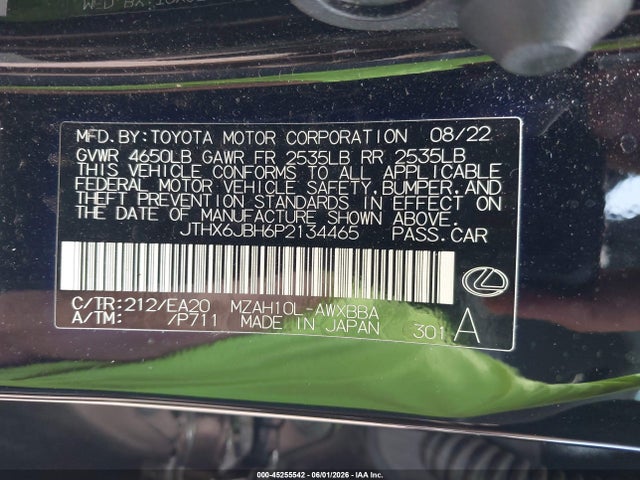 Lexus UX 250H 2023 JTHX6JBH6P2134465 Image 9