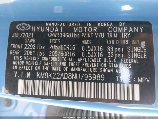 Hyundai Kona Se 2022 KM8K22AB8NU796989 Image 9