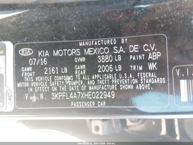 KIA FORTE S 2017 3KPFL4A7XHE022949 Image 9