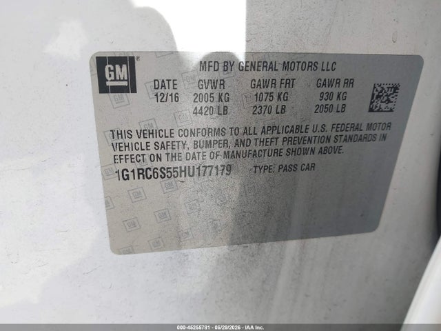 1G1RC6S55HU177179 Chevrolet VOLT LT