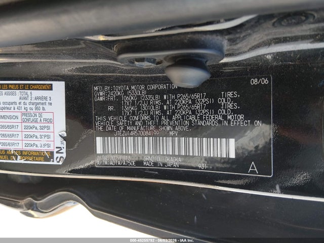 Aukcja sprzedaży 2007 Toyota 4runner Sport V6/sr5 V6, vin: JTEZU14R570084199, numer aukcji: 45255792