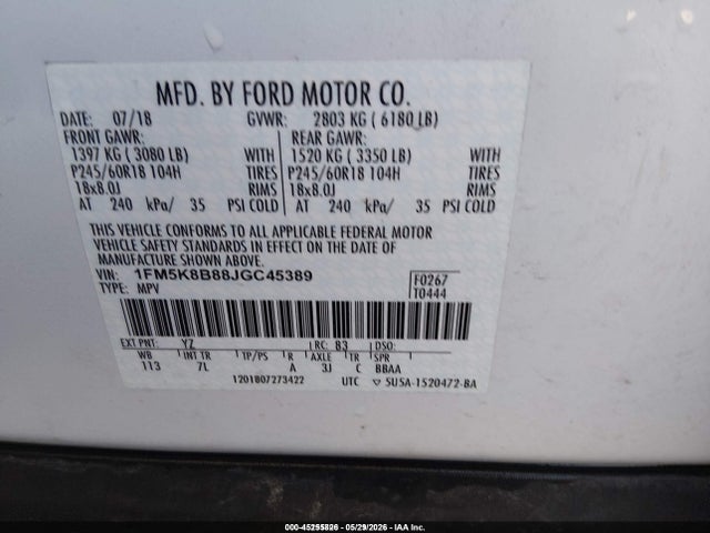 Ford Explorer 2018 1FM5K8B88JGC45389 Image 9