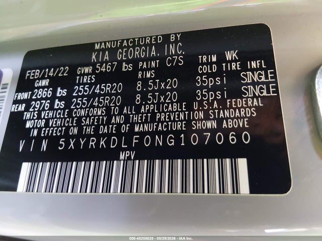 KIA SORENTO SX 2022 5XYRKDLF0NG107060 Image 9