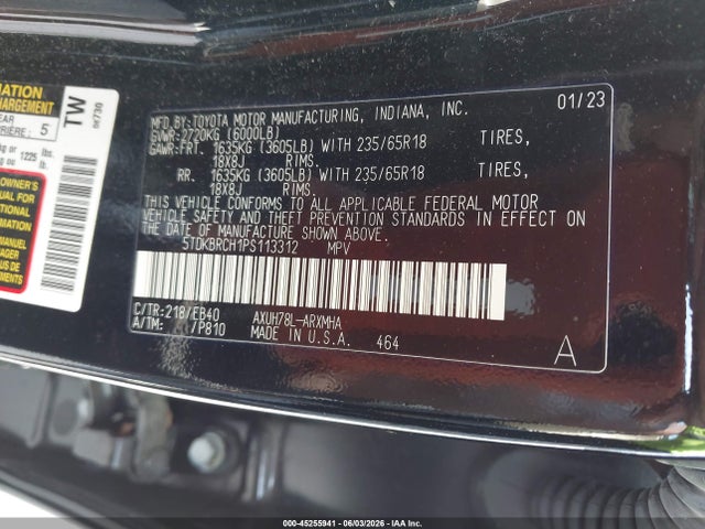 Продаж на аукціоні авто 2023 Toyota Highlander Hybrid Xle, vin: 5TDKBRCH1PS113312, номер лоту: 45255941