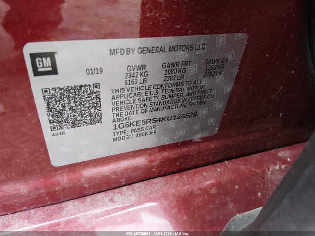 Aukcja sprzedaży 2019 Cadillac Ct6 Premium Luxury, vin: 1G6KE5RS4KU125528, numer aukcji: 45255961