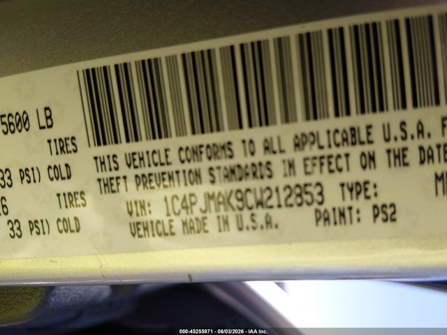 Aukcja sprzedaży 2012 Jeep Liberty Sport, vin: 1C4PJMAK9CW212853, numer aukcji: 45255971
