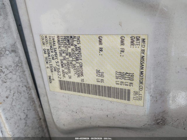 Aukcja sprzedaży 2015 Nissan Altima 2.5 S, vin: 1N4AL3AP6FC573622, numer aukcji: 45256026