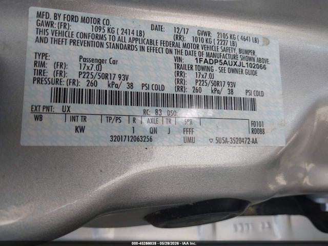 Ford C-max Hybrid Se 2018 1FADP5AUXJL102066 Image 9