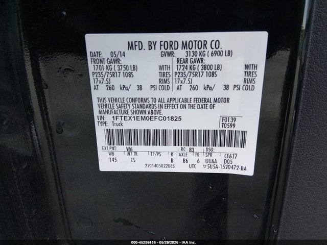 Ford F-150 Xl 2014 1FTEX1EM0EFC01825 Image 9