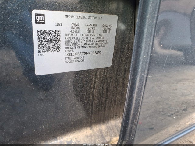 1G1ZC5ST0MF082892 Chevrolet Malibu Fwd 1fl