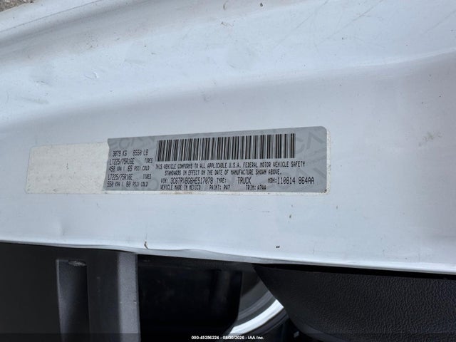 45256224 :رقم المزاد ، 3C6TRVBG6HE517078 vin ، 2017 Ram Promaster 1500 مزاد بيع
