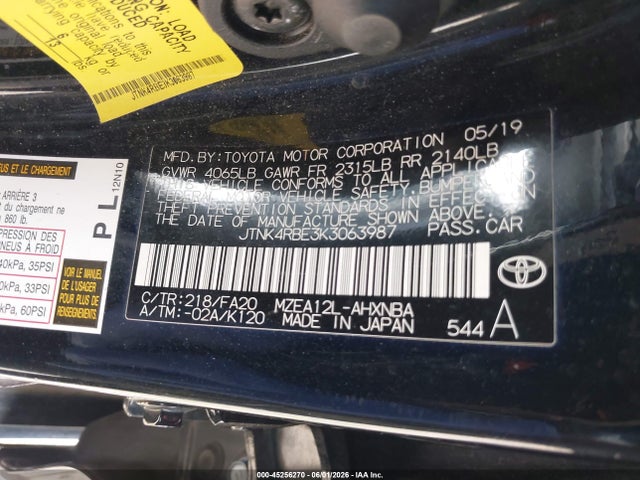 Toyota COROLLA SE 2019 JTNK4RBE3K3063987 Image 9