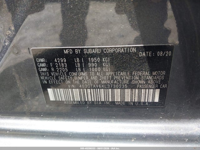 Продаж на аукціоні авто 2020 Subaru Impreza Premium 5-door, vin: 4S3GTAV6XL3730235, номер лоту: 45256333