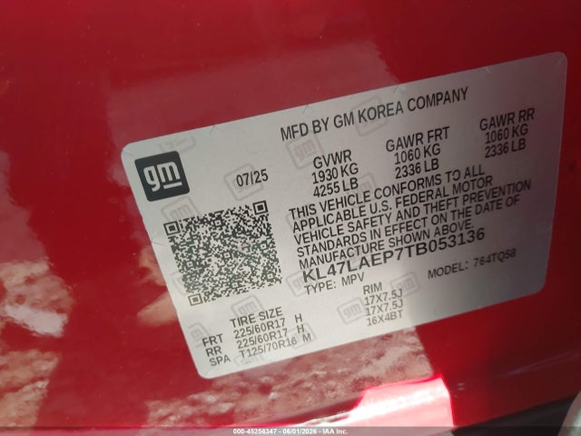 Продажа на аукционе авто 2026 Buick Envista Preferred Fwd, vin: KL47LAEP7TB053136, номер лота: 45256347