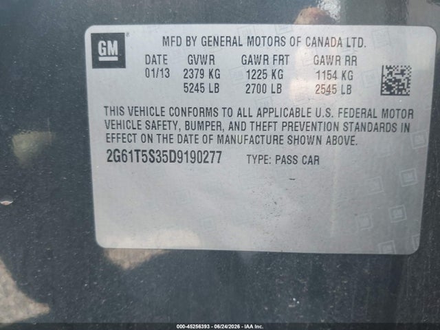 45256393 :رقم المزاد ، 2G61T5S35D9190277 vin ، 2013 Cadillac Xts Premium مزاد بيع