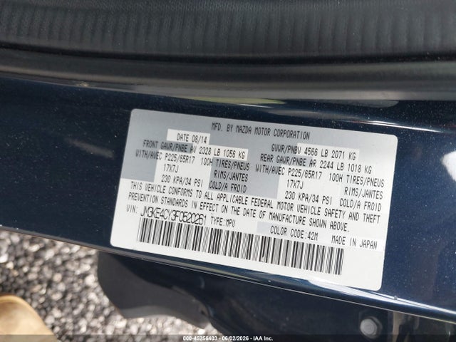 Продаж на аукціоні авто 2015 Mazda Cx-5 Touring, vin: JM3KE4CY3F0520261, номер лоту: 45256403