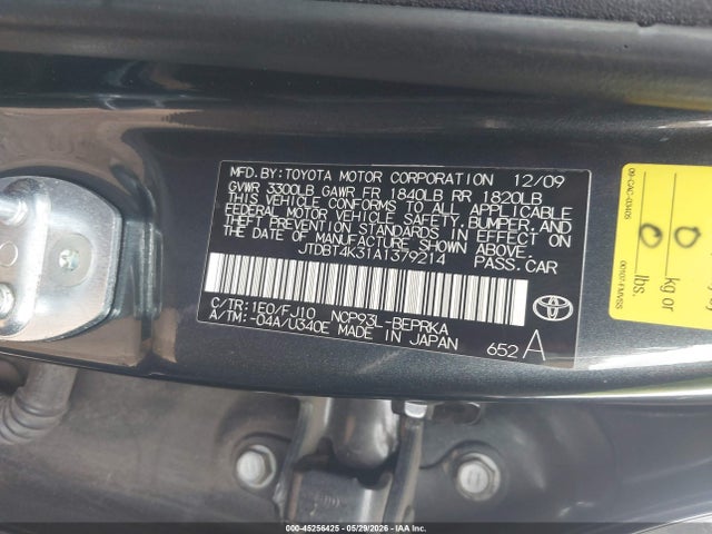 Продаж на аукціоні авто 2010 Toyota Yaris, vin: JTDBT4K31A1379214, номер лоту: 45256425