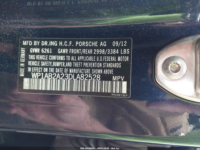 Продаж на аукціоні авто 2013 Porsche Cayenne S, vin: WP1AB2A23DLA82528, номер лоту: 45256501