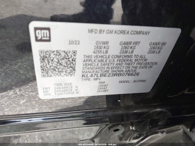 Aukcja sprzedaży 2024 Buick Envista Sport Touring Fwd, vin: KL47LBE23RB076626, numer aukcji: 45256509